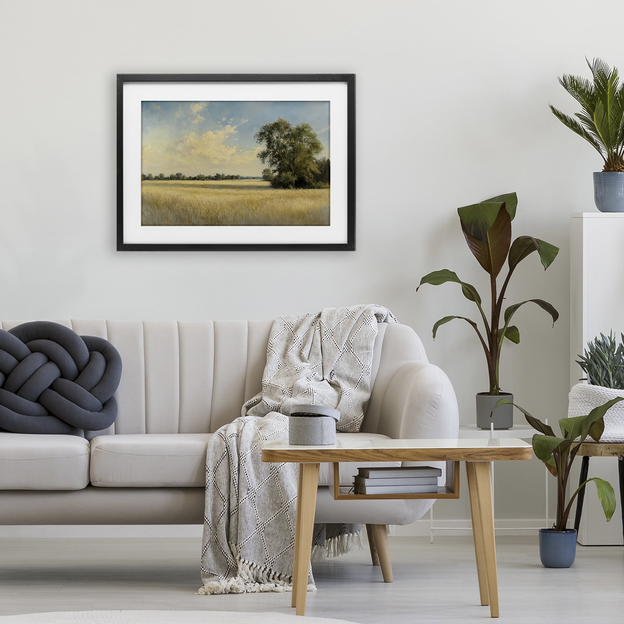 Stupell Industries Serene Wheat Field at Noon Black Framed Print Under Glass, design by Petal Prints Design
