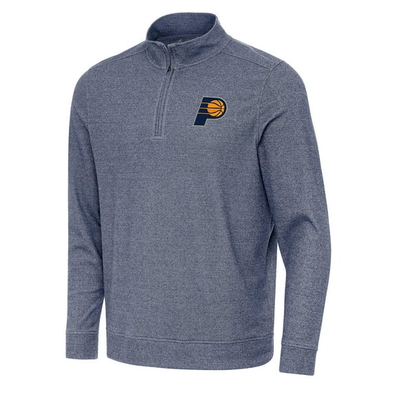 Men's Antigua Heather Navy Indiana Pacers Subtle Quarter-Zip Sweatshirt