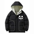 thumbnail image 4 of Odeerbi Teen Boys Girls Hooded Puffer Jacket Halloween Pumpkin Winter Coats Thermal Padded Coat Down Jacket Warm Clothes 5-16 Years Kids Long Sleeve Outerwear Heavy Coat Black, 4 of 5
