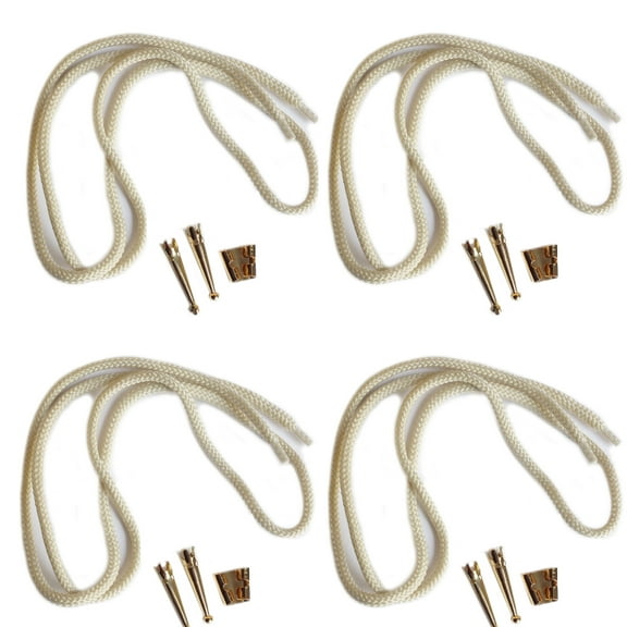 Blank Bolo Tie Kit Standard Slide Smooth Tip Goldtone Parts Natural Cord Pk/4