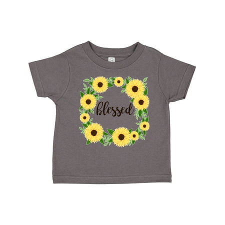 

Inktastic Blessed Sunflower Wreath Gift Toddler Toddler Girl T-Shirt