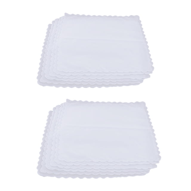 Pañuelos de Algodón Sunnimix 12 Piezas Blanco Liso
