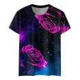 thumbnail image 4 of WEAIXIMIUNG T-Shirts T-Shirts Graphiques Femme Femmes Décontracté Mode Motif Imprimé Manches Courtes Col Rond T-Shirt Haut, 4 of 4