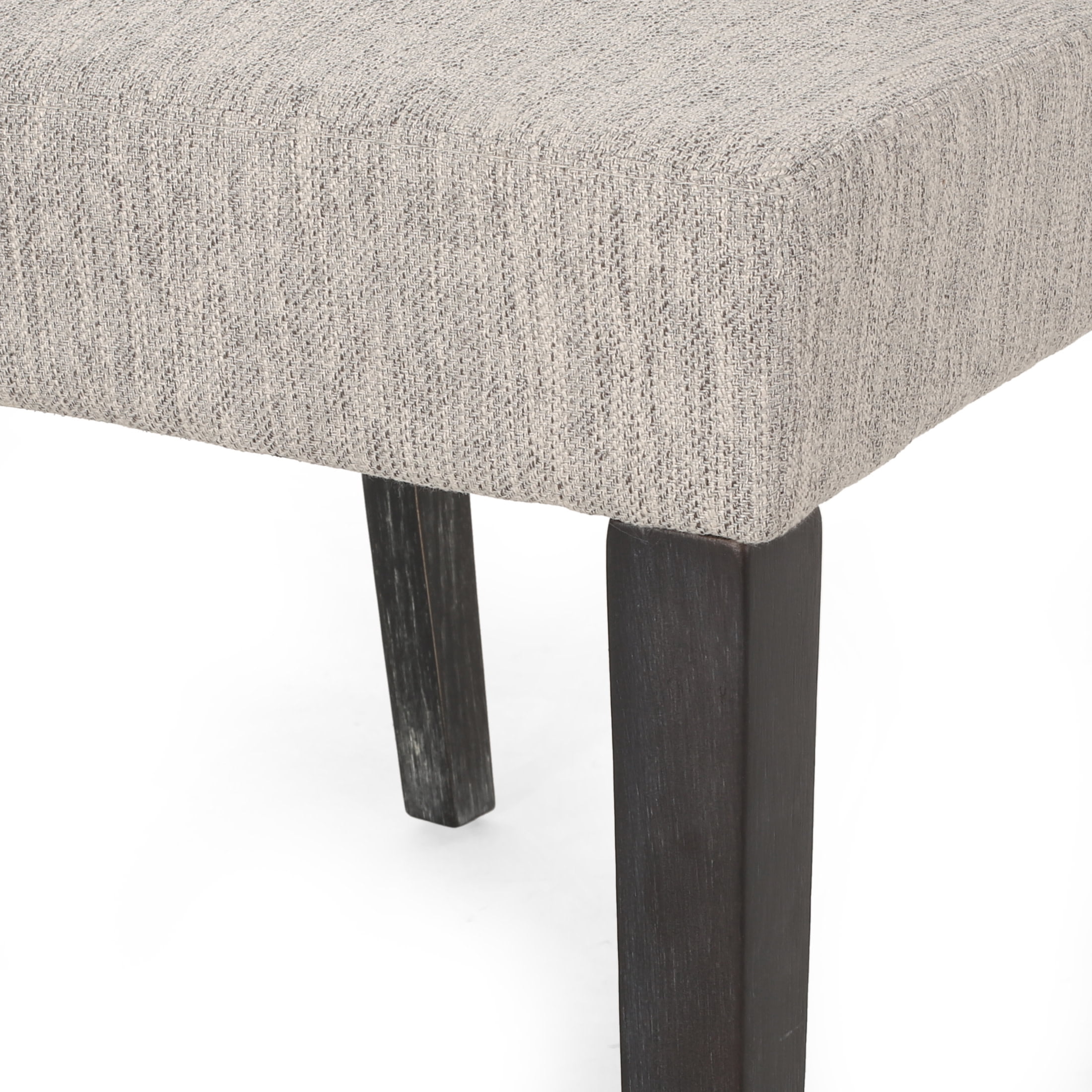 Christopher Knight Home Set of 6 Upholstered Dining Chairs with Solid Wood Legs, Black + Light Gray