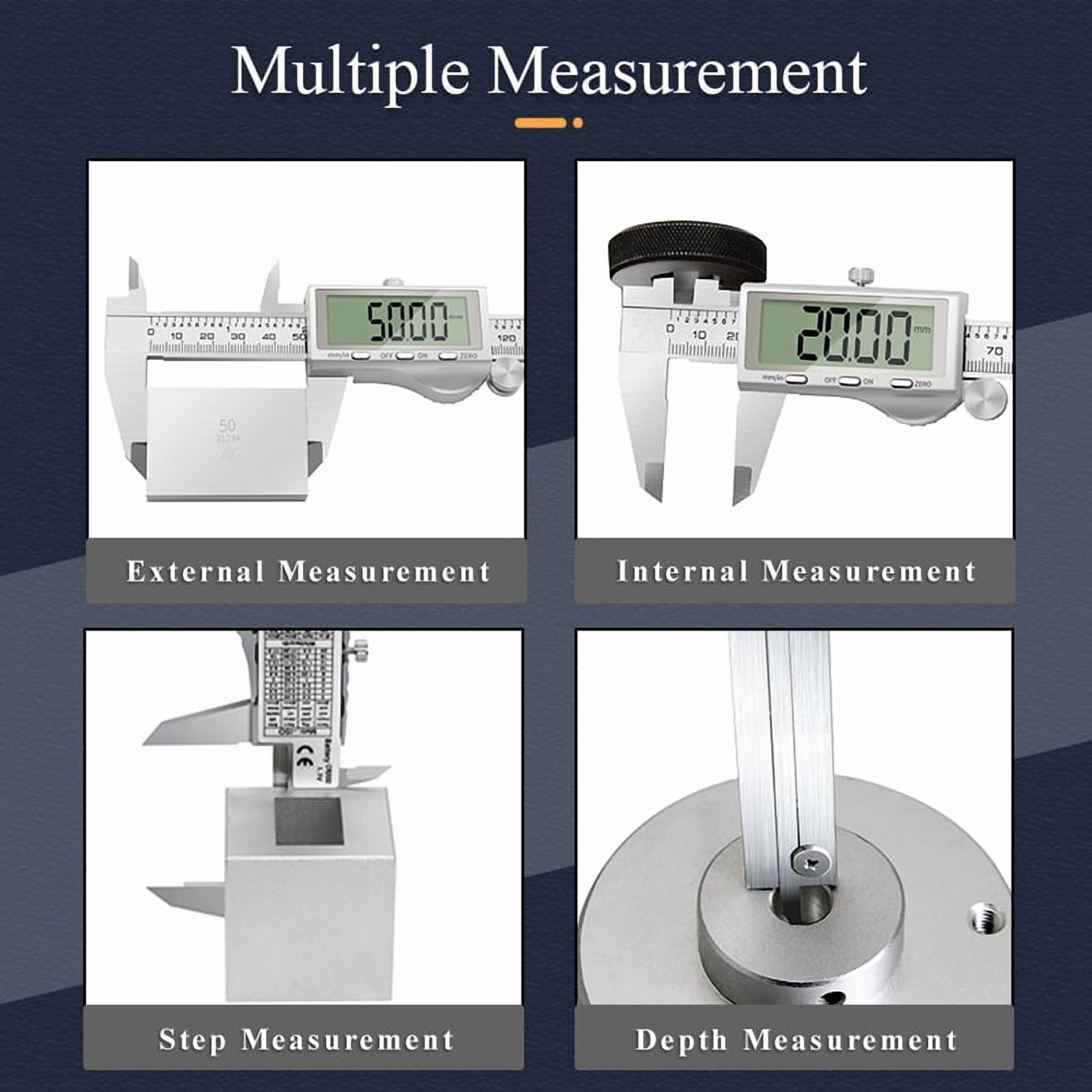 DITRON Digital Caliper 150mm/6" Large LCD Screen Electronic Digital Caliper Stainless Steel Metal Digital Vernier Caliper