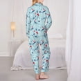 thumbnail image 6 of Wukai Sailboats Anchors Print Women's Pajama Set - Soft Long Sleeve Sleepwear for Comfort and Style-, 6 of 9