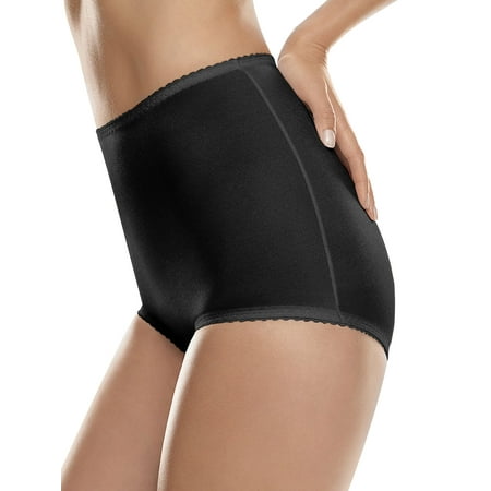 

Hanes Women’s Shaping Brief Pack 100% Cotton Lining 2-Pack Black 2XL
