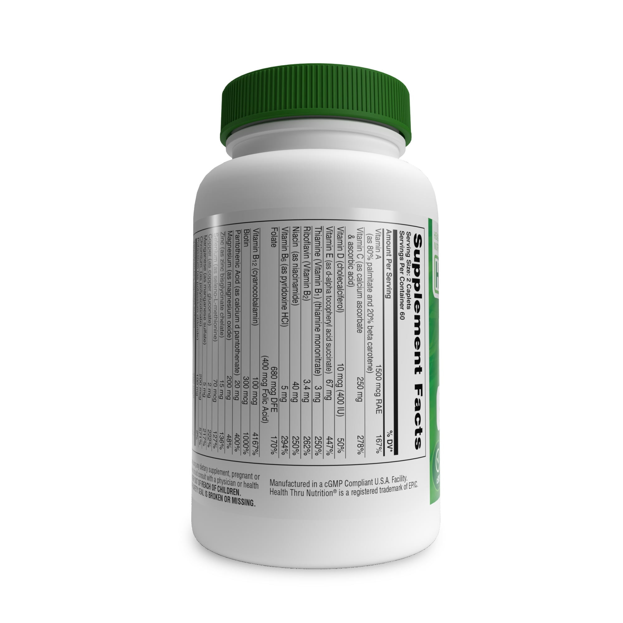 Ultra-Betic Multi Vitamin and Mineral Formula 120 Caplets by Health Thru Nutrition