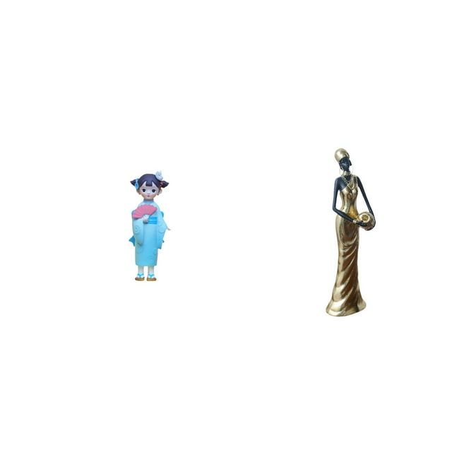 Muñeca Geisha Japonesa, Estatua de Dama Tribal Africana, Figura de Resina, Adorno Artesanal Hecho a Mano, Detalles Artísticos, Ideal para Regalo, Escr