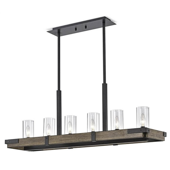 Warehouse of Tiffany HM221/6FWG Rudi 10 in. 6-Light Indoor Forged Black Finish Chandelier with Light Kit