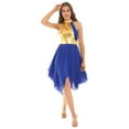thumbnail image 4 of CHICTRY Womens Metallic Color Block Patchwork Lyrical Contemporary Dance Dress, 4 of 7