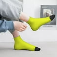 thumbnail image 2 of Rateoe Yellow Pattern Quarter Crew Socks,Toe Seamed Ankle Socks,Cotton Cushioned Breathable Athletic Crew Sports Socks, 2 of 7