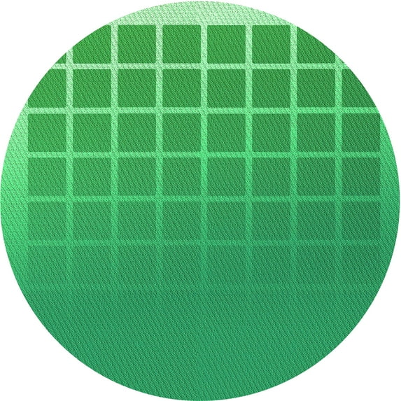 Ahgly Company Indoor Round Patterned Neon Green Area Rugs, 6' Round