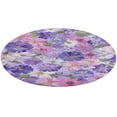 thumbnail image 4 of Floral Colorful Flower Soft Bedroom Round Area Rug, Washable Cute Nursery Circle Throw Mat, Non-Slip Contemporary Small Low Pile Floor Carpet for Dorm Bedside, 4 of 6