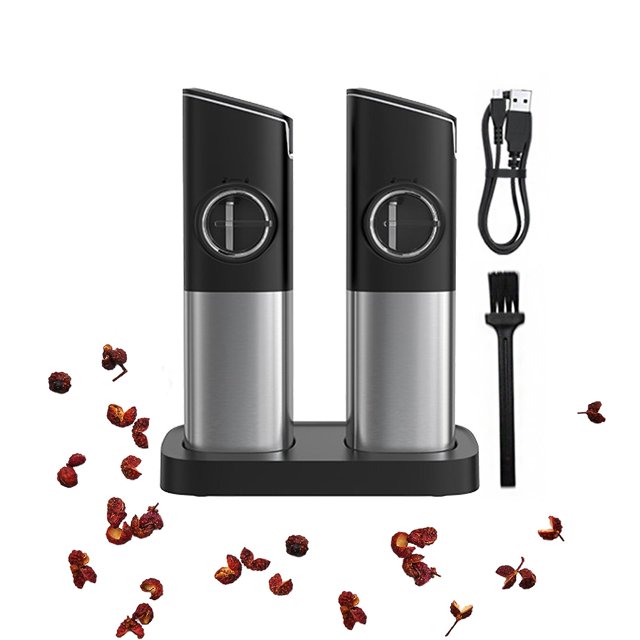Molinillo eléctrico de pimienta, molinillos ajustables, suministros y aparatos de cocina de tosquedad, herramienta multifunción de acero inoxidable