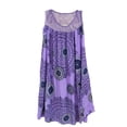 thumbnail image 2 of Plus Size Casual Dress, Women's Plus Tile Print Eyelet Embroidered Round Neck Tank Dress, 2 of 14