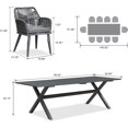 thumbnail image 4 of PURPLE LEAF 11 Pieces Patio Dining Set, Rectangular Aluminum Outdoor Table and 10 Wicker Chairs with Cushions for Garden Kitchen and Porch,, 4 of 10