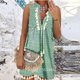 thumbnail image 1 of Vintage Women Floral Print A-Line Party Dress Summer V Neck Lace Up Tassel Mini Dress Elegant Sleeveless Sexy Ladies DressesM Gao Jinjia LED, 1 of 2