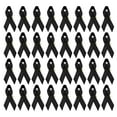 thumbnail image 1 of Unique Bargains Ribbon Pins, 100Pcs Black Awareness Ribbon Satin with Safety Pins, 1 of 7