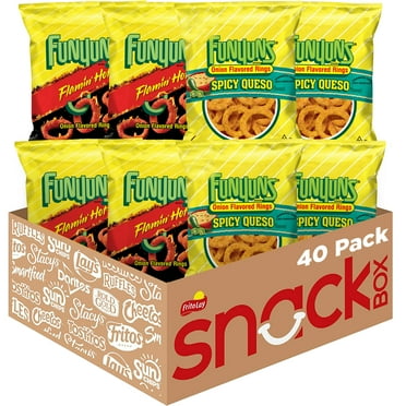 Funyuns Onion Rings Variety Pack Snack Chips, 0.75 oz Bags, 40 Count Multipack