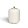 thumbnail image 2 of Beautiful Fluted Stoneware 2-Piece Vanity Jar Set by Drew Barrymore, Off White, 2 of 3
