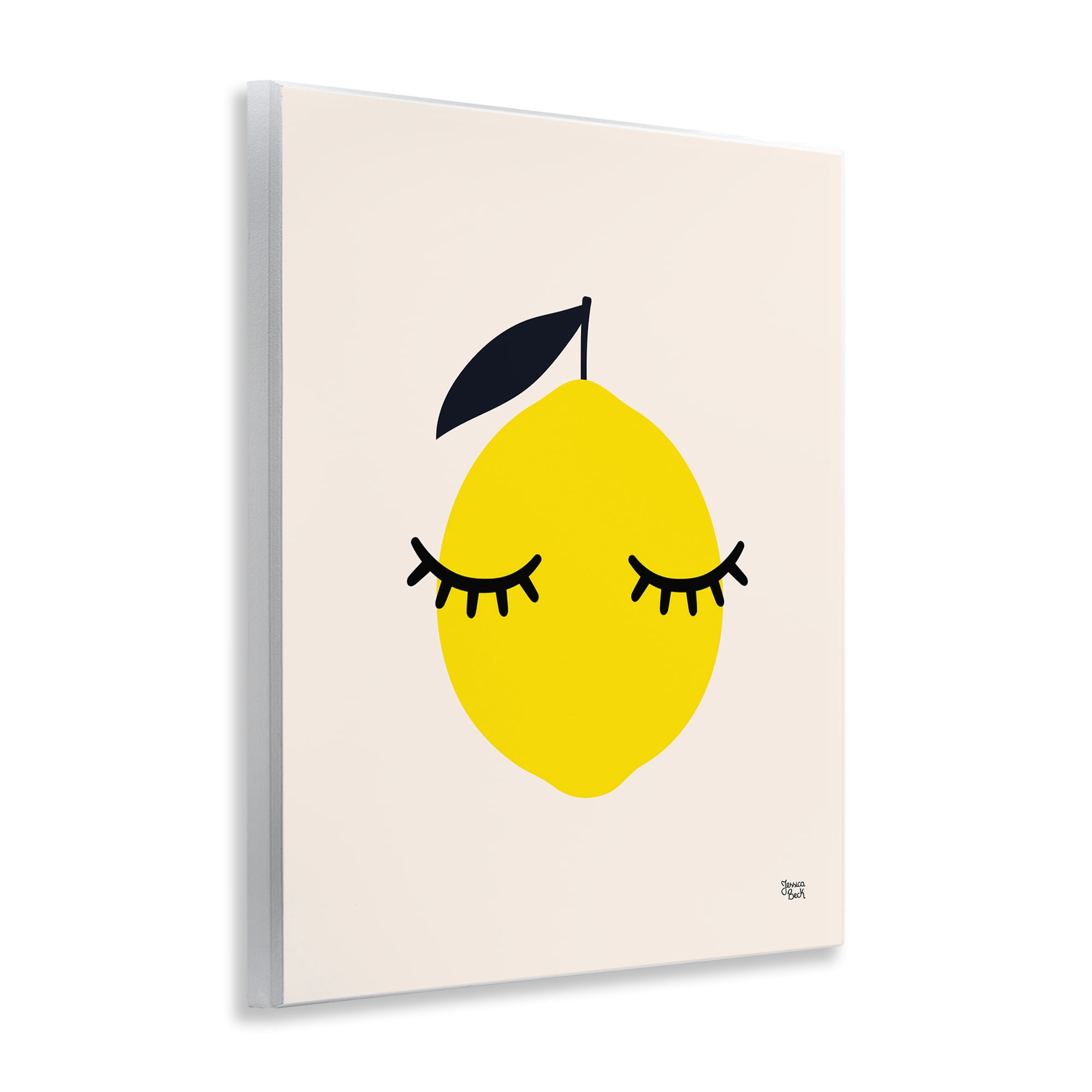 Stupell Industries Lemon with Eyelashes Food & Beverage Painting Unframed Art Print Wall Art, 11 x 14