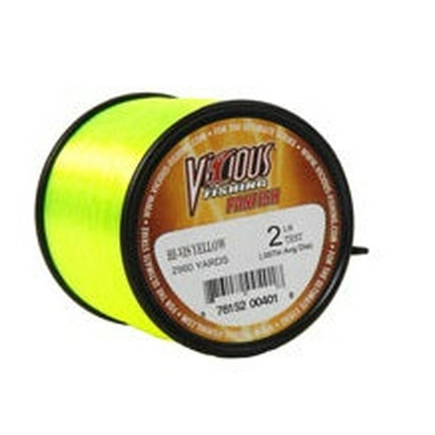 Vicious Fishing Panfish Fishing Line, HiVis Yellow, 6lb test, 1/4lb