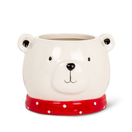 Set of 6 Large Polar Bear Head Planter