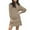Pink, variant on Women's Cable Knit Sweater Dress - Elegant Pleated Skirt Patchwork Crewneck Long Sleeve One Piece Mini Dresses
