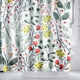 thumbnail image 2 of Coolmade Fabric Shower Curtain, Flower Nordic Chic Polyester Bath Curtain Set with Hooks, Decorative Heavy Weighted 72-inch Bathroom Curtains, 2 of 9