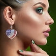 thumbnail image 3 of YYKihy 4th Of July Independence Day Patriotic Earring For Women American Flag Dangle Earrings Patriotic Red White Blue USA Earring Pave Stud, 3 of 7