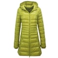 thumbnail image 5 of Chaqueta de plumón con capucha de otoño e invierno para mujer, talla grande, ligera, ajustada, de longitud media, para mujer, 5 of 5