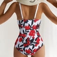 thumbnail image 3 of Swimming Women s Swimwears Women's Piece Swimsuits with High Waisted Control Wrap Tie Back Monokini Front Design 1 Piece Swimwear White M, 3 of 4