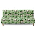 thumbnail image 2 of SCRAWLGOD Elephant Shamrock Print Sofa Cover Armless Couch Slipcover for Pets Stretch Non Slip Furniture Protector Washable Sofa Slipcover, 2 of 9