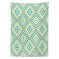 thumbnail image 3 of Ambesonne Aqua Tablecloth Rectangular Table Cover, Rhombus in Spring Colors, 60"x84", Turquoise Yellow White, 3 of 4