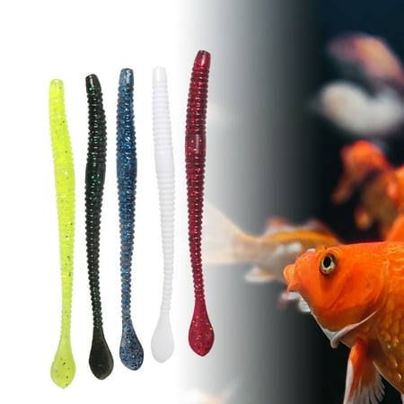 Sijiali 8Pcs/Set Artificial Bait Simulated Easy to Throw Soft Artificial Noodle Worm Fishing Lure for Outdoor
