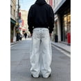 thumbnail image 3 of Reppunk Men's Vintage Light Acid Wash Baggy Wide Leg Jeans, Relaxed Oversized Loose Fit Denim Pants, Business Casual Versatile Office Daily Full Length Trousers, 3 of 8