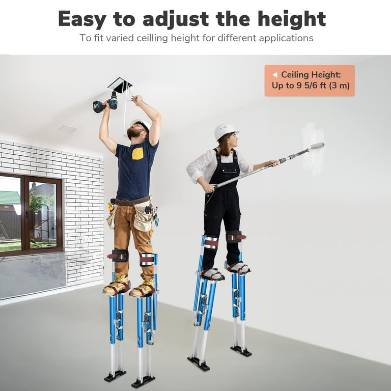 Professional 36 in. to 48 in. Aluminum Drywall Sheet Lifter Stilts with Adjustable Height Professional 36 in. to 48 in. Aluminum Drywall Sheet Lifter Stilts with Adjustable Height