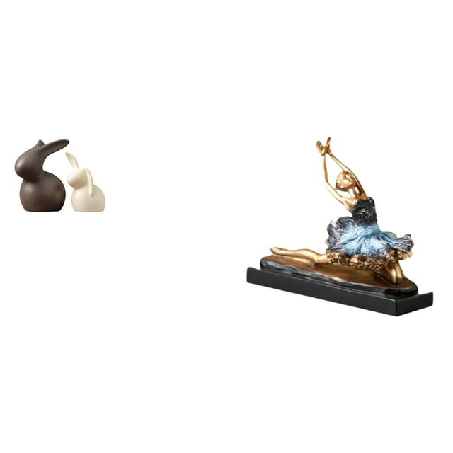 Juego de estatuas de cerámica, figura de bailarina de ballet, escultura de resina, adorno artístico de arte moderno, decoración adecuada para el hogar
