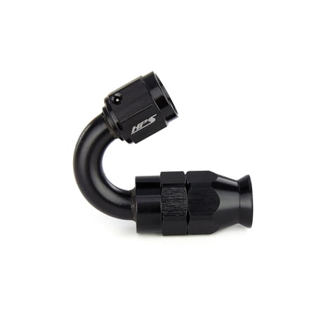 HPS 350-1508 350 Series Aluminum Hose End Fitting for Stainless Steel Reinforced PTFE Flex Hose Fitting Size: AN-8 Angle: 150 degree Black