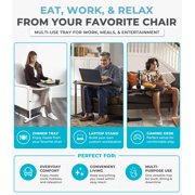 Stander Wonder Tray, Adjustable Swivel TV Tray Table, Large Laptop Stand, Couch Desk, Side Table & Gaming Desk, Tray for Eating on Couches, Chairs & Recliners, Black Base with Walnut Tray