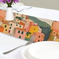 thumbnail image 4 of Yayeee Table Runner 70 inches Long Home Kitchen Dinning Party Decoration, Pink Cityscape Painting, 4 of 7