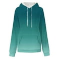 thumbnail image 4 of ITSAME Hoodie for Womens, Long Sleeve Loose Fit Gradient Casual Pullover Hooded Sweatshirt Green S, 4 of 4