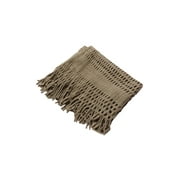 1 Women's Fringe Knitted Cutout Infinity Loop Scarf Brown