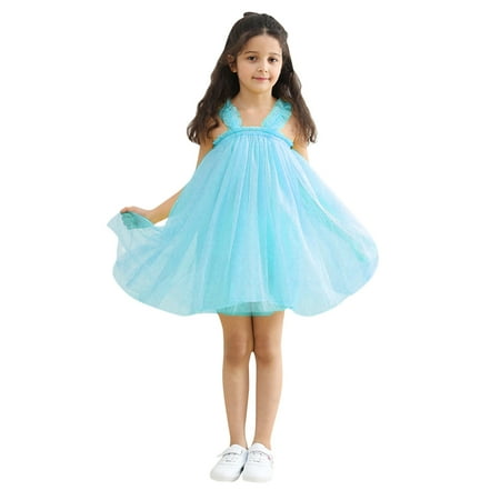 

Rovga Toddler Girl Dresses Summer Suspender Mesh Dress Pure Color Children Summer Tulle Party Princess Dress Fluffy Casual Dresses Kids Clothing
