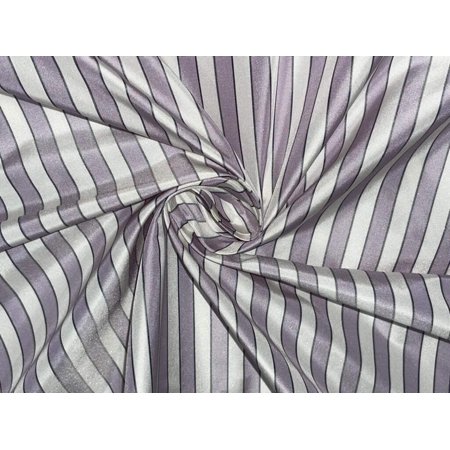 SILK TAFFETA Fabric Light Lilac,Ivory amp; Black color STRIPES 54" wide TAF#S119