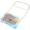 thumbnail image 2 of Bolso transparente para mujer, con cadena de colores, minibolso de gelatina transparente (azul), 2 of 5