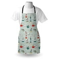 thumbnail image 3 of Lighthouse Apron Seagulls Lighthouses Message Bottles Steamboats Sailboats Wavy Pattern Nautical, Unisex Kitchen Bib Apron with Adjustable Neck for Cooking Baking Gardening, Multicolor, by Ambesonne, 3 of 3