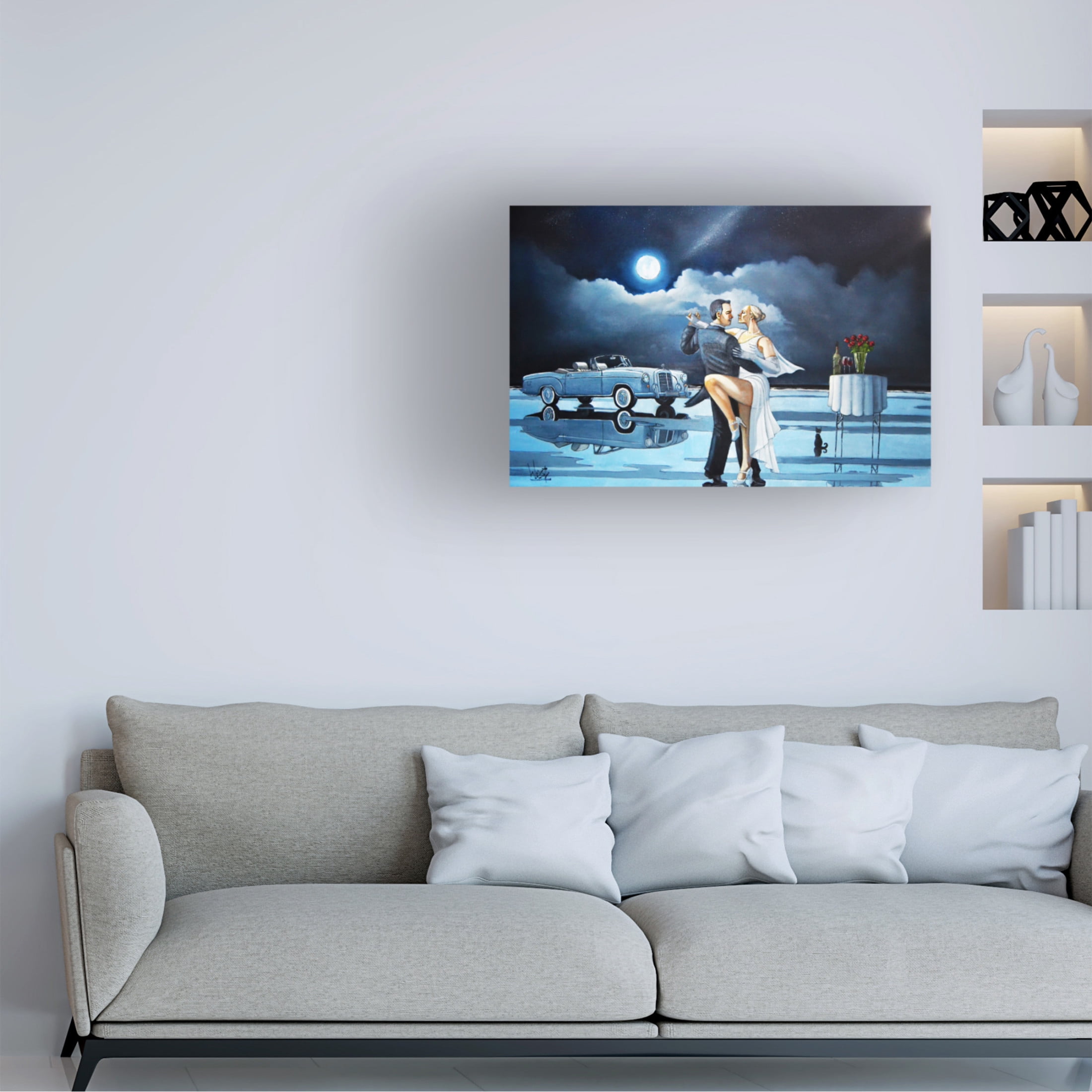 Canvas Wall Art - Ronald West 'Date Night III' Wall Art for Living Room, Bedroom, or Office Décor by Trademark Fine Art - 32 x 22 Inches