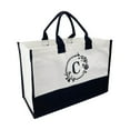 thumbnail image 2 of Yaoyar Initial Canvas Tote Bag, Personalized Beach Jute Bag Present for Women Holiday, Friends Birthday Gift, Beach, Wedding, 2 of 5